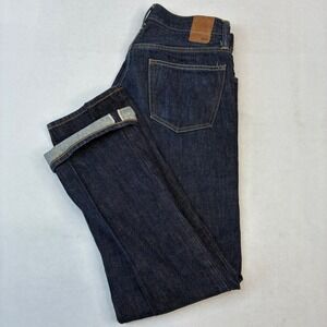 Gap 1969 Straight Jeans Mens 32x32 Dark Indigo Selvedge Ringspun Cotton Denim
